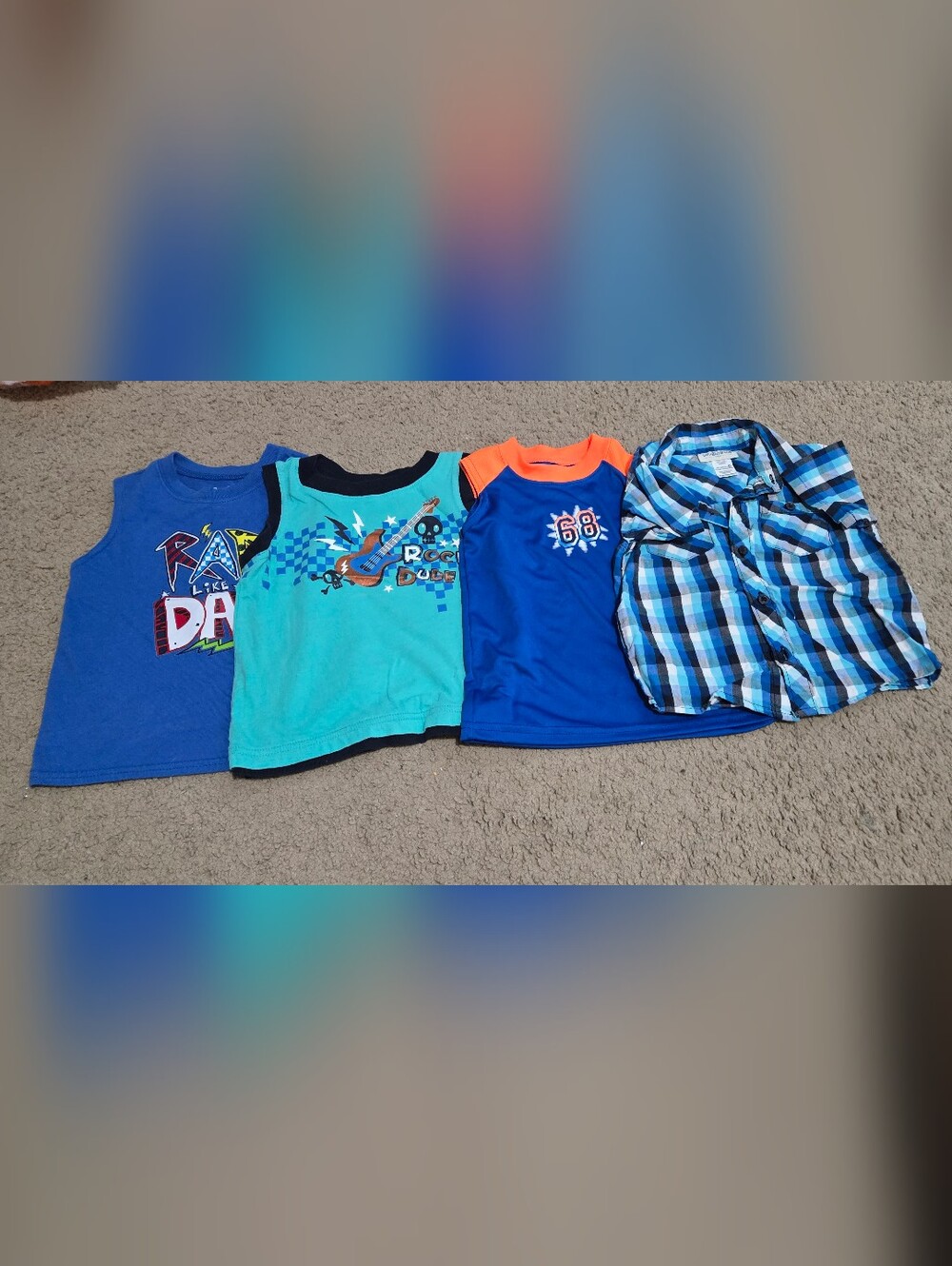 Blue and Teal 24 Month Boy Summer Shirt Bundle